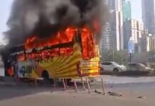 Mumbai Western Express Highway Bus Fire