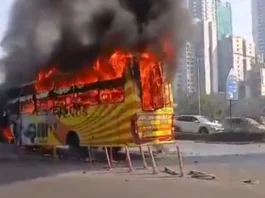 Mumbai Western Express Highway Bus Fire