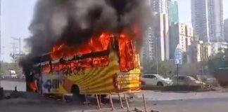 Mumbai Western Express Highway Bus Fire