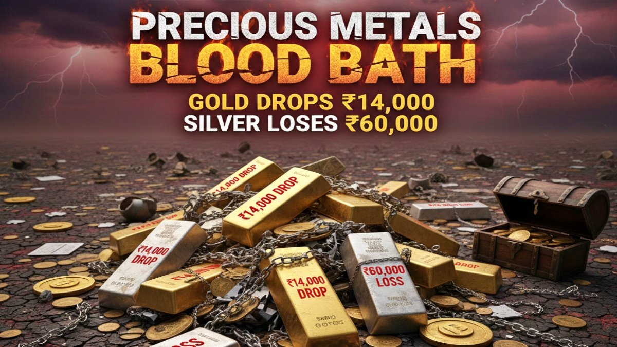 Precious Metals Bloodbath, Gold Drops ₹14,000, Silver Loses ₹60,000