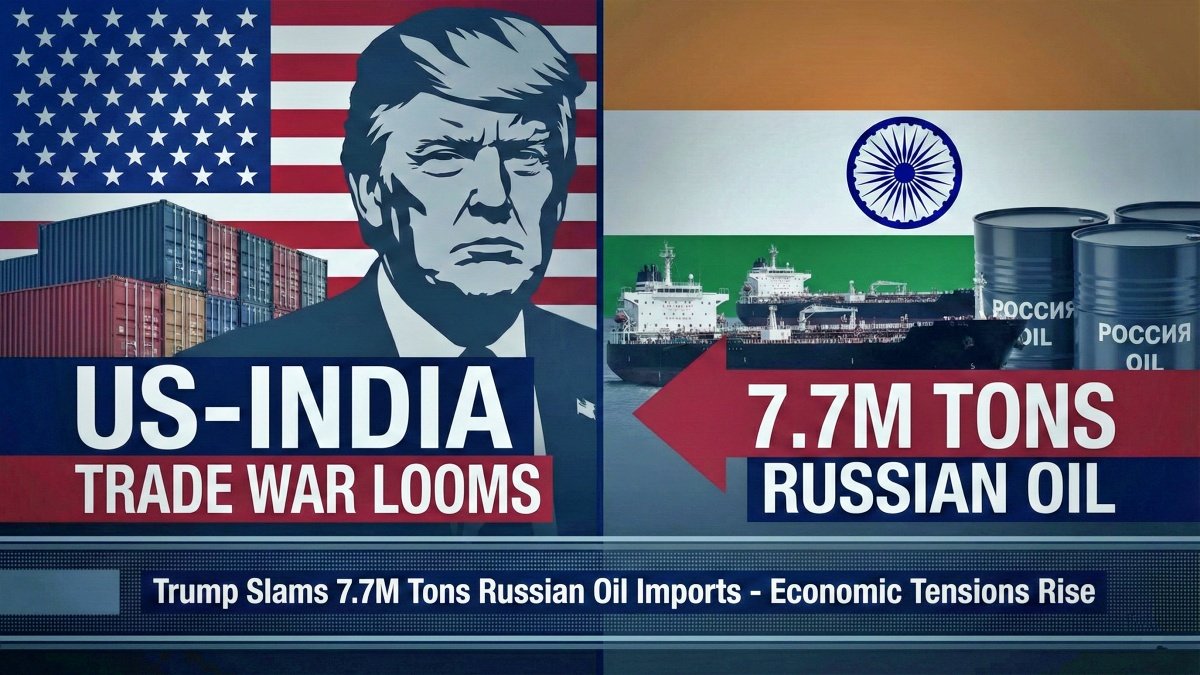 US-India Trade War Looms as Trump Slams 7.7M Tons Russian Oil Imports