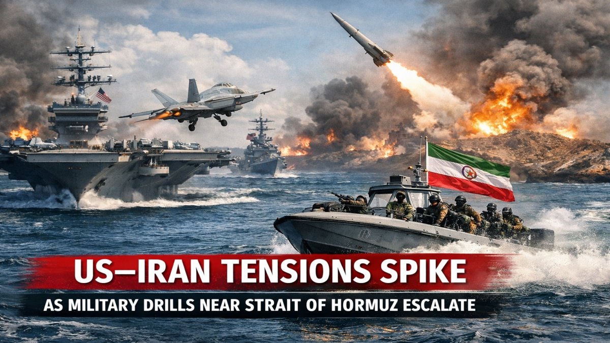 US–Iran tensions spike as military drills and drills near Strait of Hormuz escalate