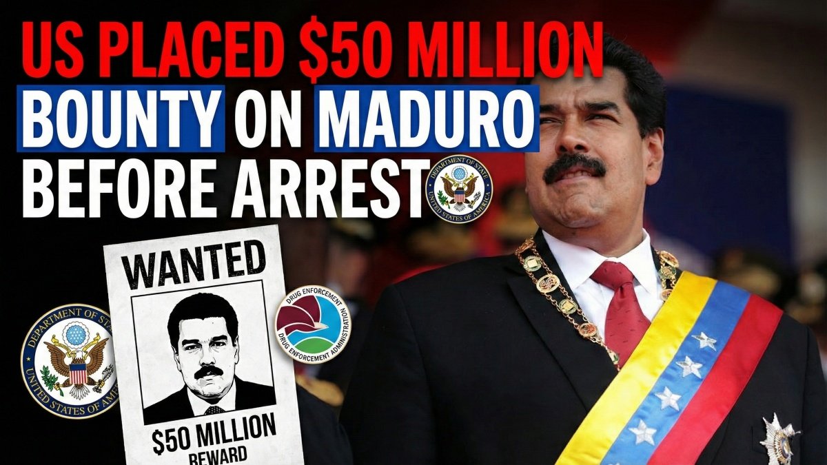 US Placed Million Bounty on Maduro Before Arrest | PalPal News Hub | Latest National, Technology, and Astrology News US Placed $50 Million Bounty on Maduro Before Arrest