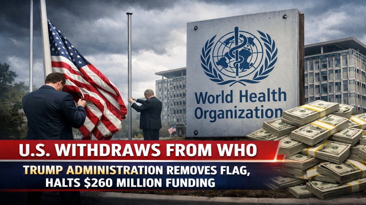 US Withdraws from WHO: Trump Administration Removes Flag, Halts $260 Million Funding