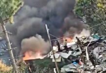 fire erupted at an army camp