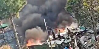 fire erupted at an army camp