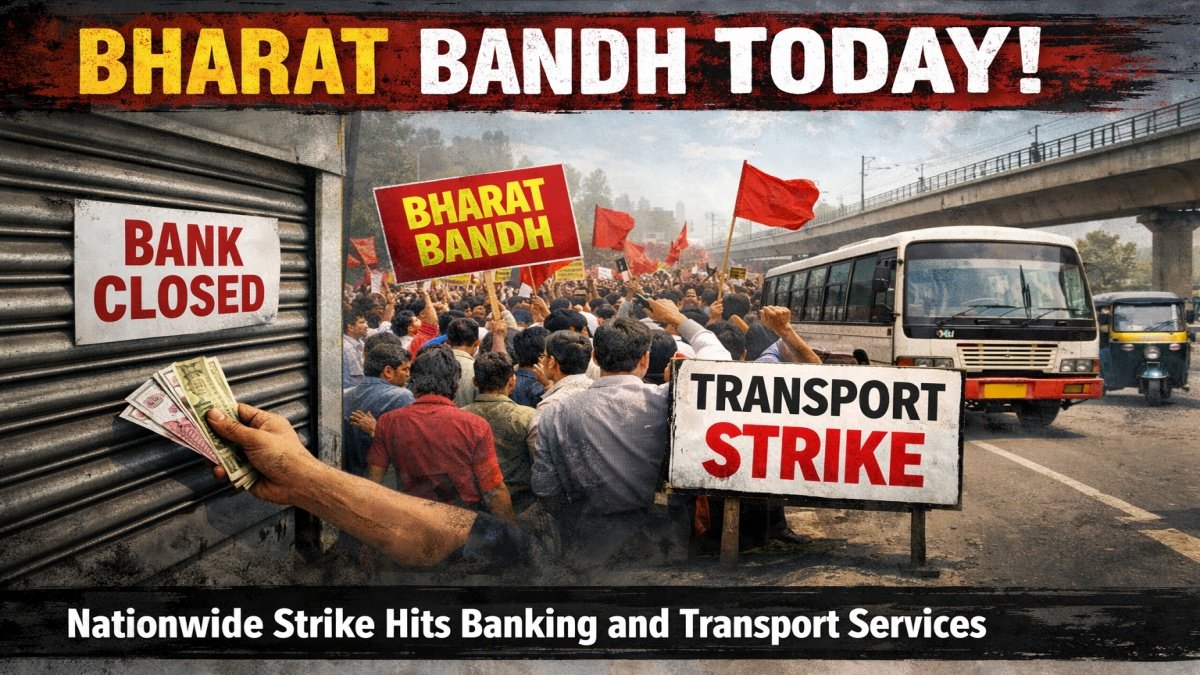 Bharat Bandh Today: Nationwide Strike Hits Banking and Transport Services