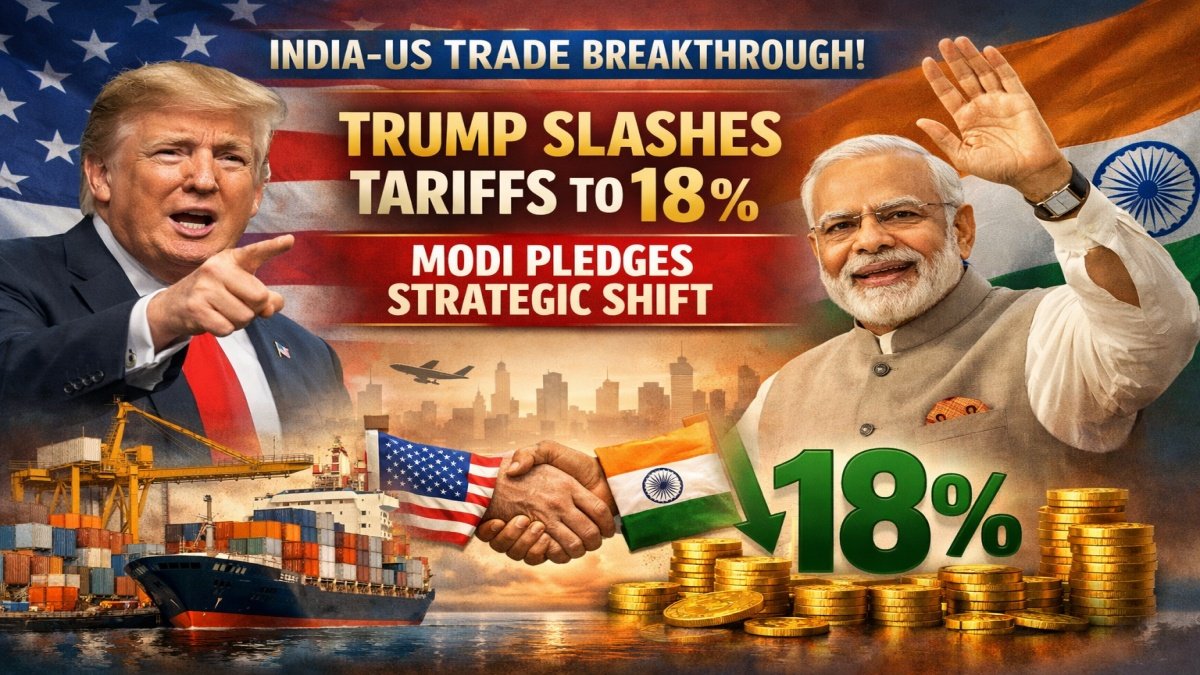 India-US Trade Breakthrough: Trump Slashes Tariffs to 18% as Modi Pledges Strategic Shift