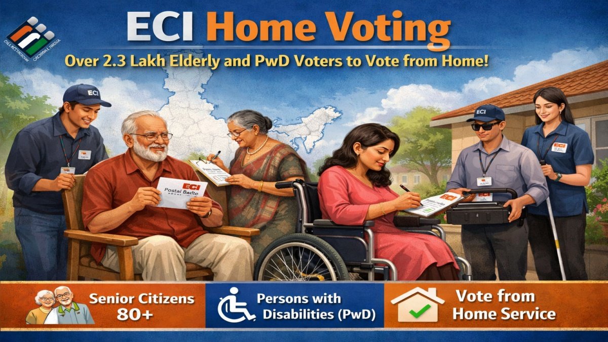 ECI Home Voting, Over 2.3 Lakh Elderly and PwD Voters to Vote from Home