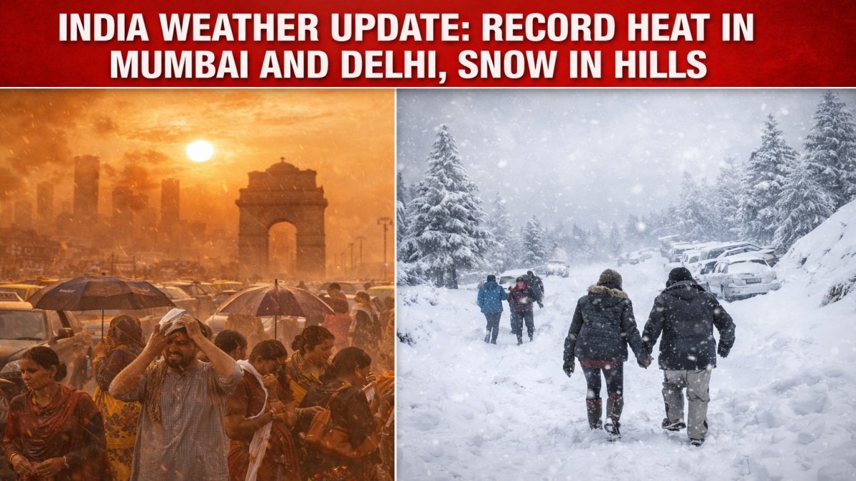 India Weather Update: Record Heat in Mumbai and Delhi, Snow in Hills