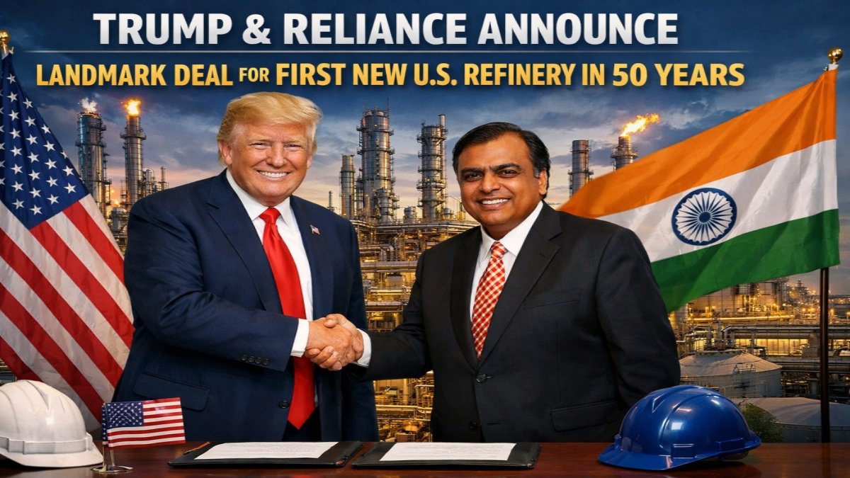 Trump and Reliance Announce Landmark Deal for First New U.S. Refinery in 50 Years