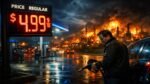US Gas Prices Hit Record Highs Amid Iran Conflict US gas station at nigh
