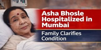 Asha Bhosle Hospitalized in Mumbai