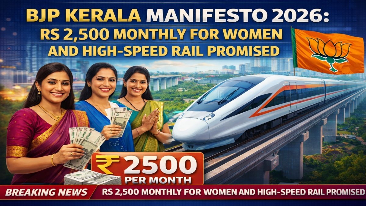 BJP Kerala Manifesto 2026: Rs 2,500 Monthly for Women and High-Speed Rail Promised