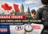 Canada Issues 21-Day Enrollment Audit