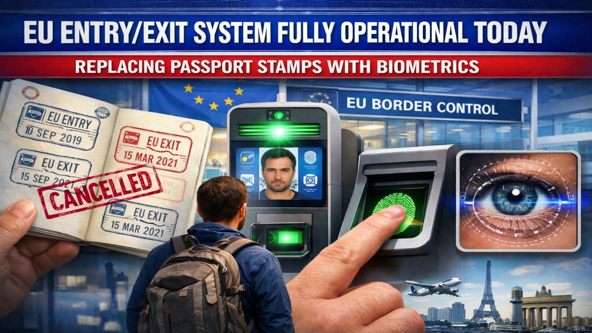 EU Entry-Exit System Fully Operational Today, Replacing Passport Stamps with Biometrics