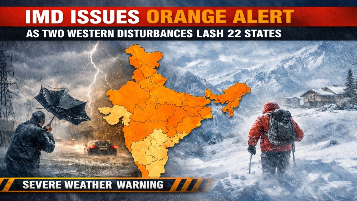 IMD Issues Orange Alert as Two Western Disturbances Lash 22 States