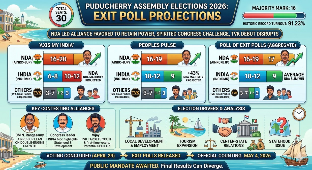 Puducherry 2026 Exit Polls