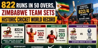 822 Runs in 50 Overs