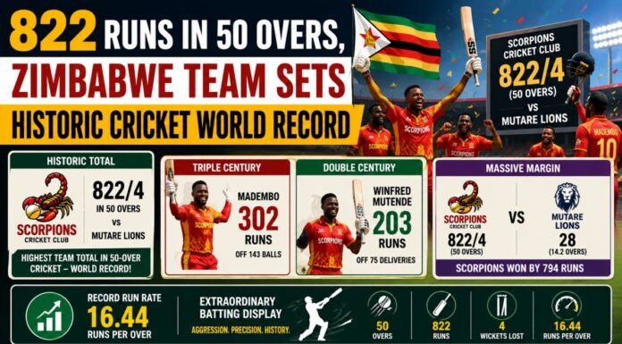 822 Runs in 50 Overs