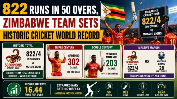 822 Runs in 50 Overs