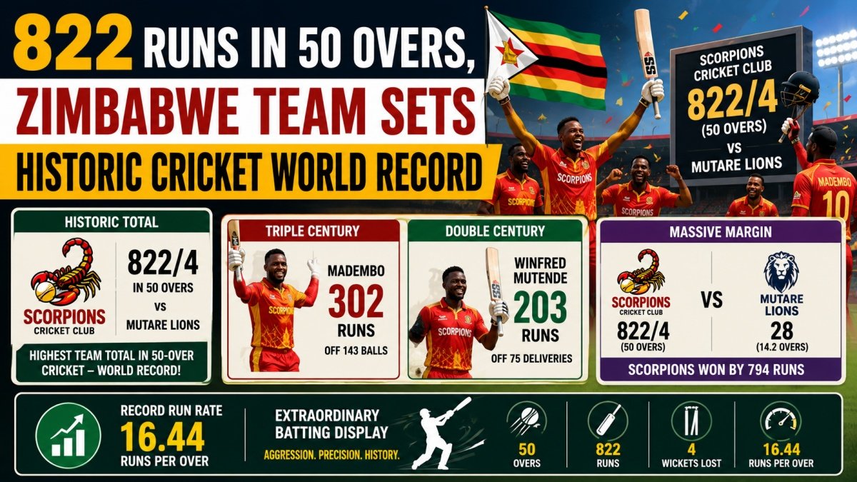 822 Runs in 50 Overs