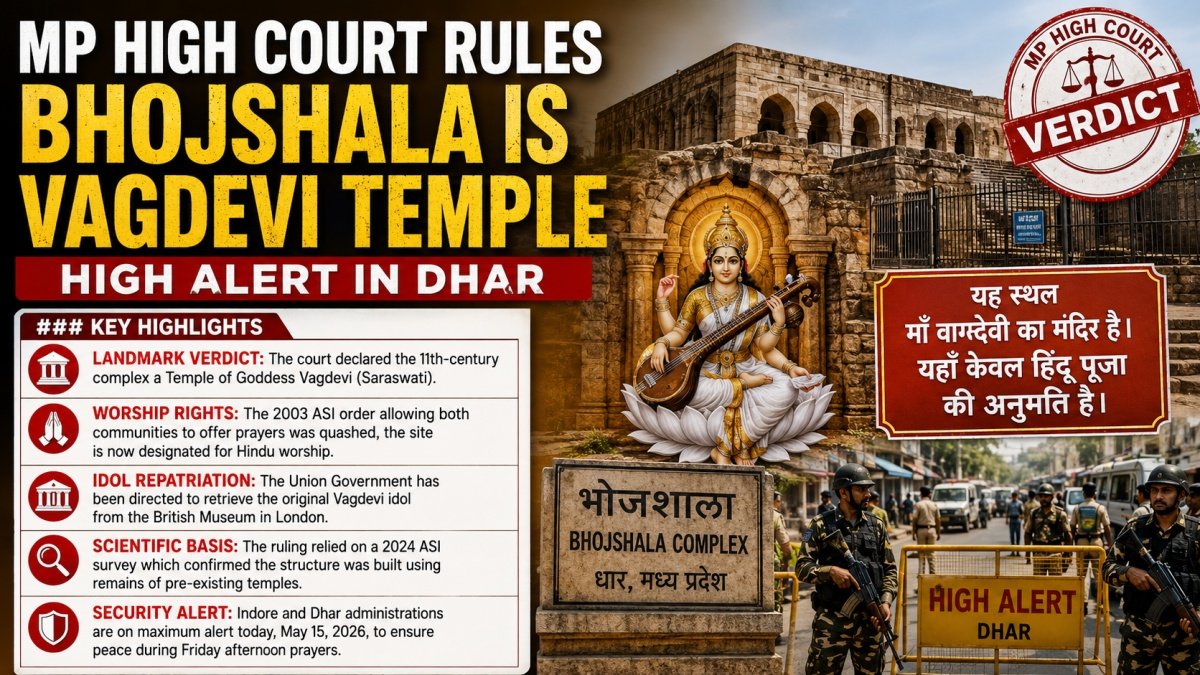 MP High Court Rules Bhojshala is Vagdevi Temple, High Alert in Dhar