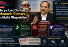 CJI Surya Kant Clarifies ‘Cockroach’ Remark, Slams Media Misquotation CJI Surya Kant Clarifies
