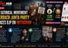 Satirical infographic showing Cockroach Janta Party outranking BJP on Instagram, with follower counts and key talking points in a news-style banner.