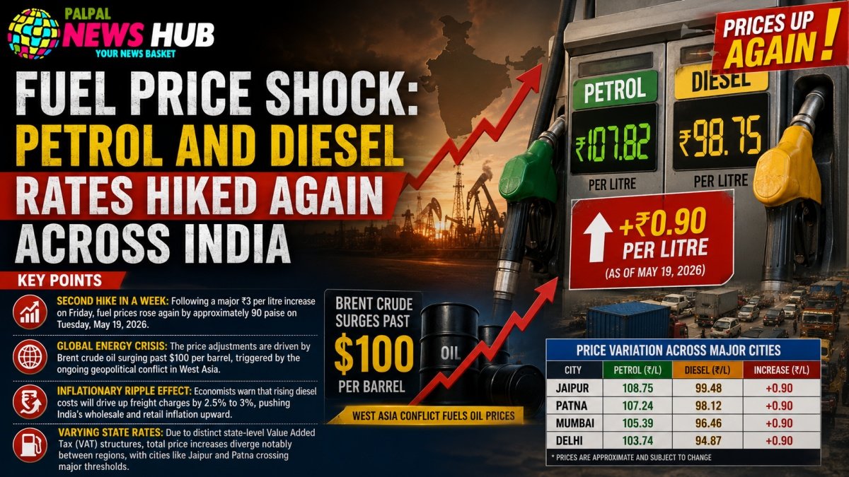 Fuel Price Shock: Petrol and Diesel Rates Hiked Again Across India