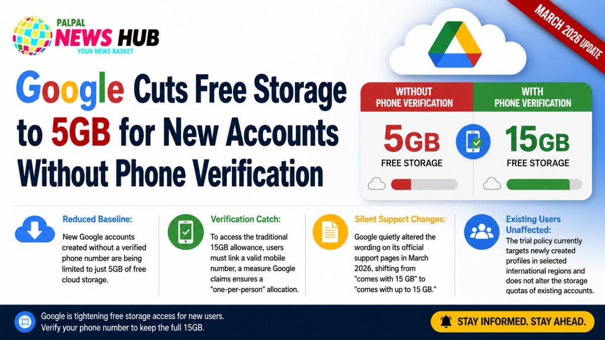Google Cuts Free Storage to 5GB for New Accounts Without Phone Verification