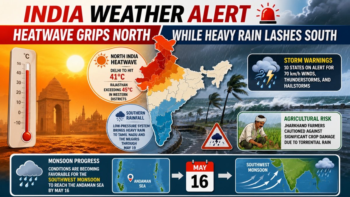 Heatwave Grips North While Heavy Rain Lashes South