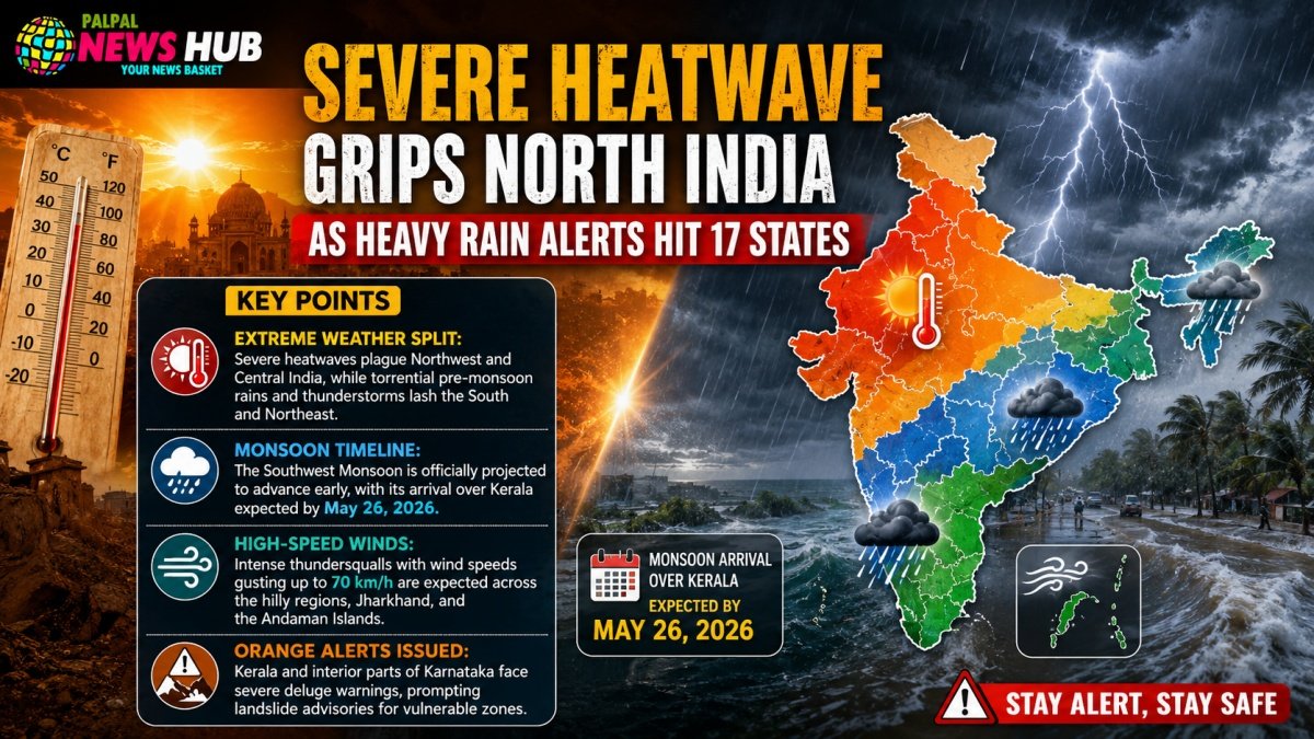 Severe Heatwave Grips North India as Heavy Rain Alerts Hit 17 States