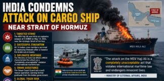 India Condemns Attack on Cargo Ship