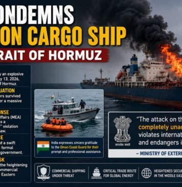 India Condemns Attack on Cargo Ship