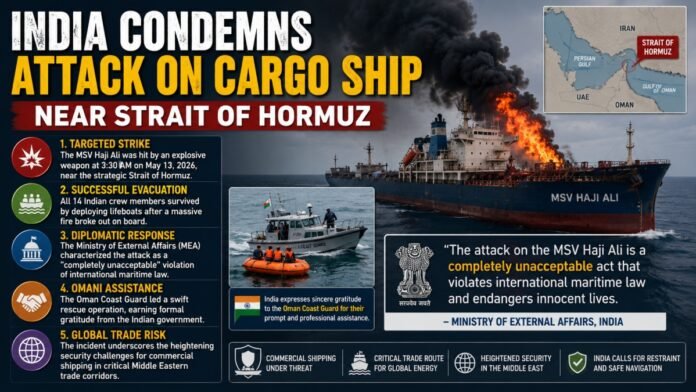 India Condemns Attack on Cargo Ship