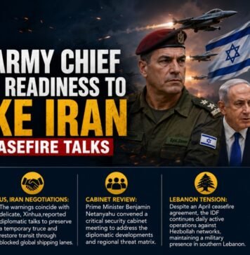 Israel Army Chief Warns of Readiness to Strike Iran
