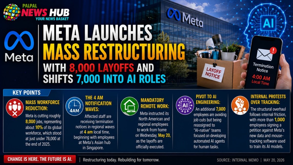 Meta Launches Mass Restructuring With 8,000 Layoffs and Shifts 7,000 Into AI Roles