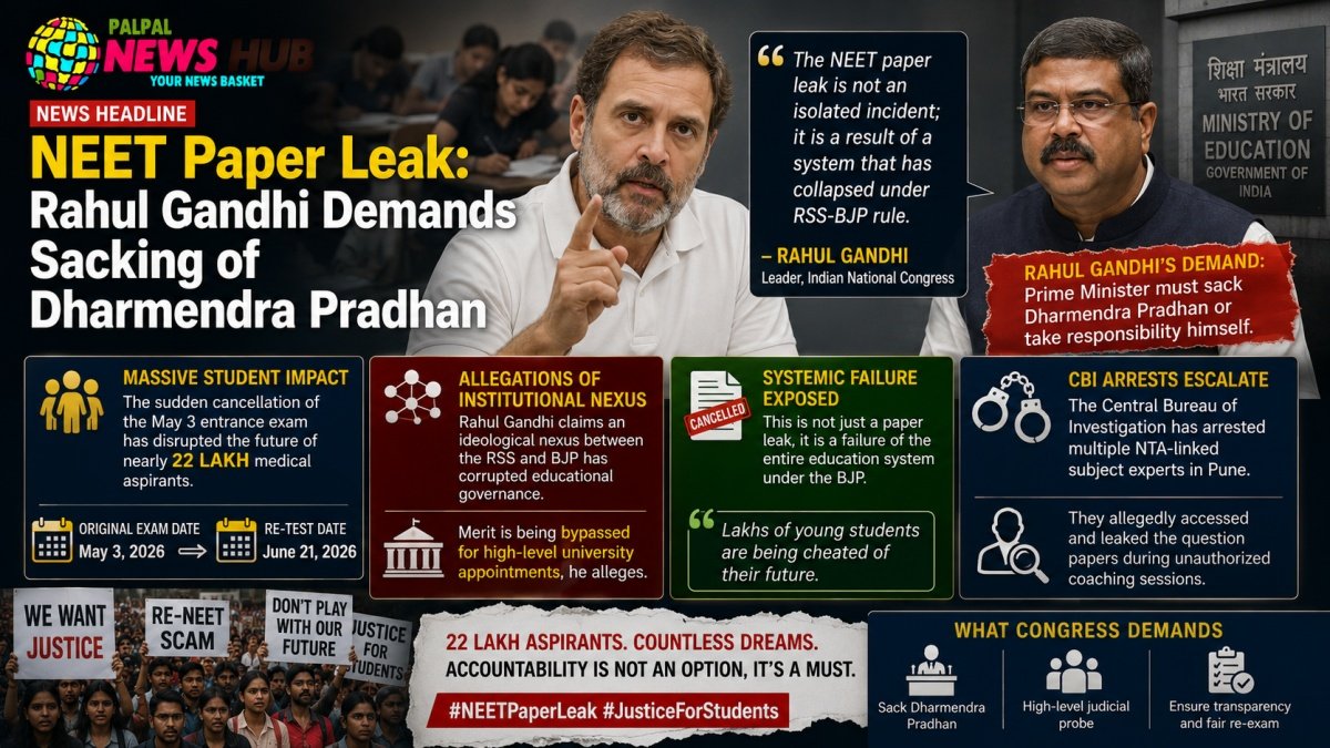 NEET Paper Leak: Rahul Gandhi Demands Sacking of Dharmendra Pradhan