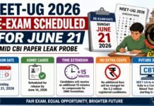 NEET-UG 2026 Re-exam Scheduled