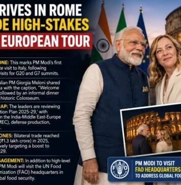 PM Modi Arrives in Rome