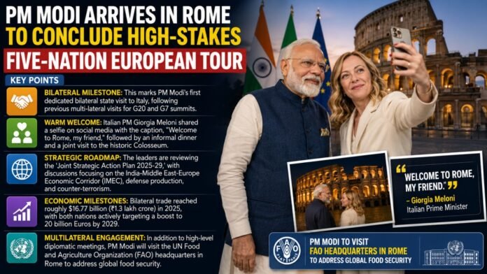 PM Modi Arrives in Rome