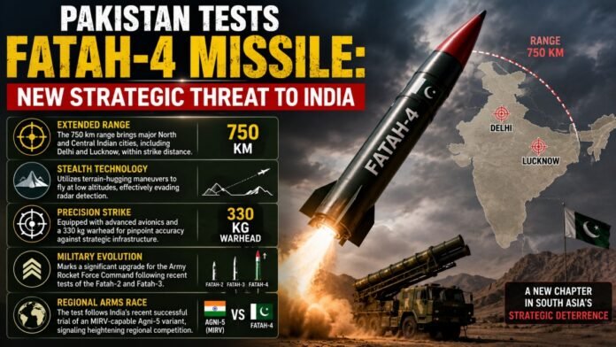 Pakistan Tests Fatah-4 Missile