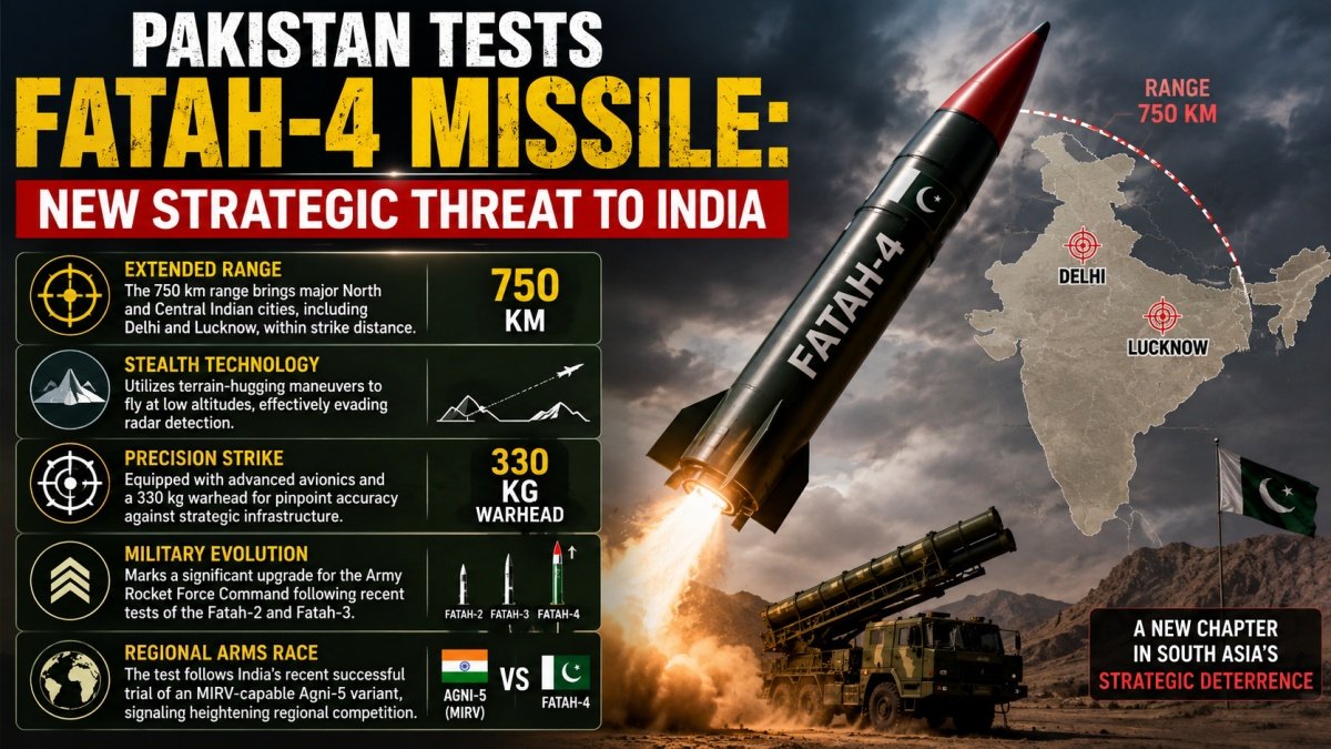 Pakistan Tests Fatah-4 Missile