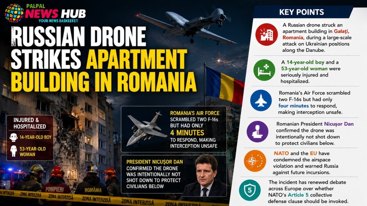 Russian Drone Strikes Apartment Building in Romania, Injuring Two in NATO-First Incident