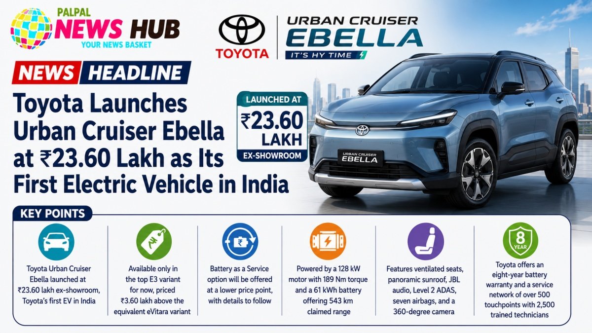 Toyota Launches Urban Cruiser Ebella | PalPal News Hub | Latest National, Technology, and Astrology News Toyota Launches Urban Cruiser Ebella