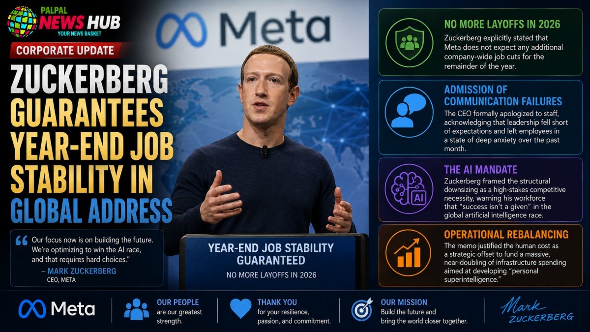 Zuckerberg Guarantees Year-End Job Stability | PalPal News Hub | Latest National, Technology, and Astrology News Zuckerberg Guarantees Year-End Job Stability