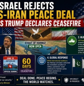 Israel Rejects US-Iran Peace Deal as Trump Declares Ceasefire Israel Rejects US,Iran Peace Deal