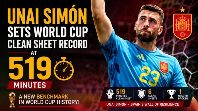 Unai Simón Sets World Cup Clean Sheet Record at 519 Minutes